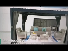 Ανθεκτική σε καιρικές συνθήκες μεταλλική περγκόλα με φωτισμό LED