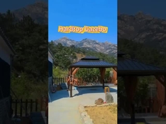 Εξωτερικό Hardtop Gazebo Μεταλλικό Hardtop Patio Gazebo με κουρτίνα και δίχτυ